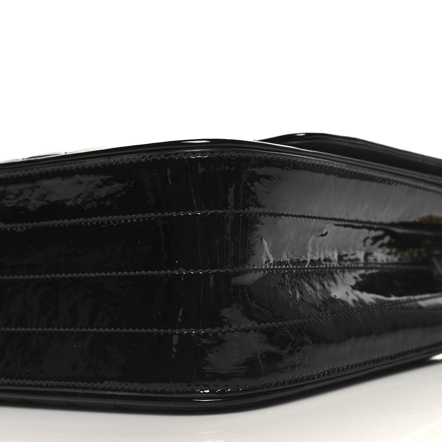 Patent Matelasse Monogram Large Vicky Chain Bag Black