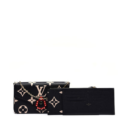 Louis Vuitton Empreinte Monogram Giant Crafty Pochette Felicie Black Creme 2 of 23