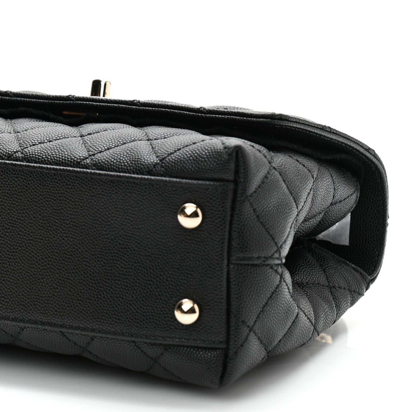 Caviar Quilted Mini Coco Handle Flap Black