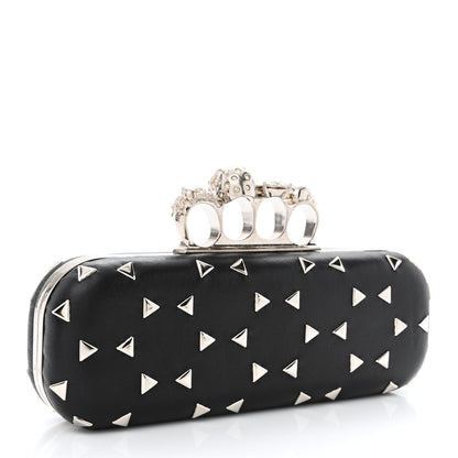 Alexander McQueen Nappa Triangle Studded Knucklebox Clutch Black 2 of 10