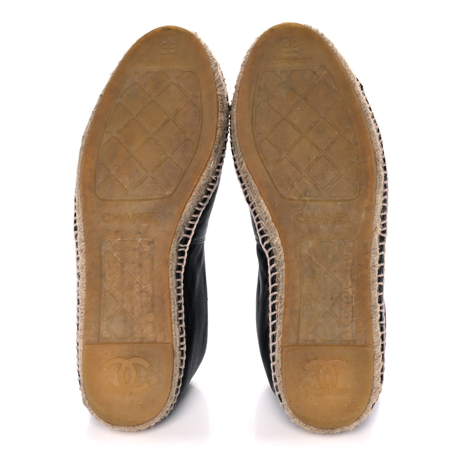 Chanel Lambskin CC Espadrilles 38 Black 5 of 10