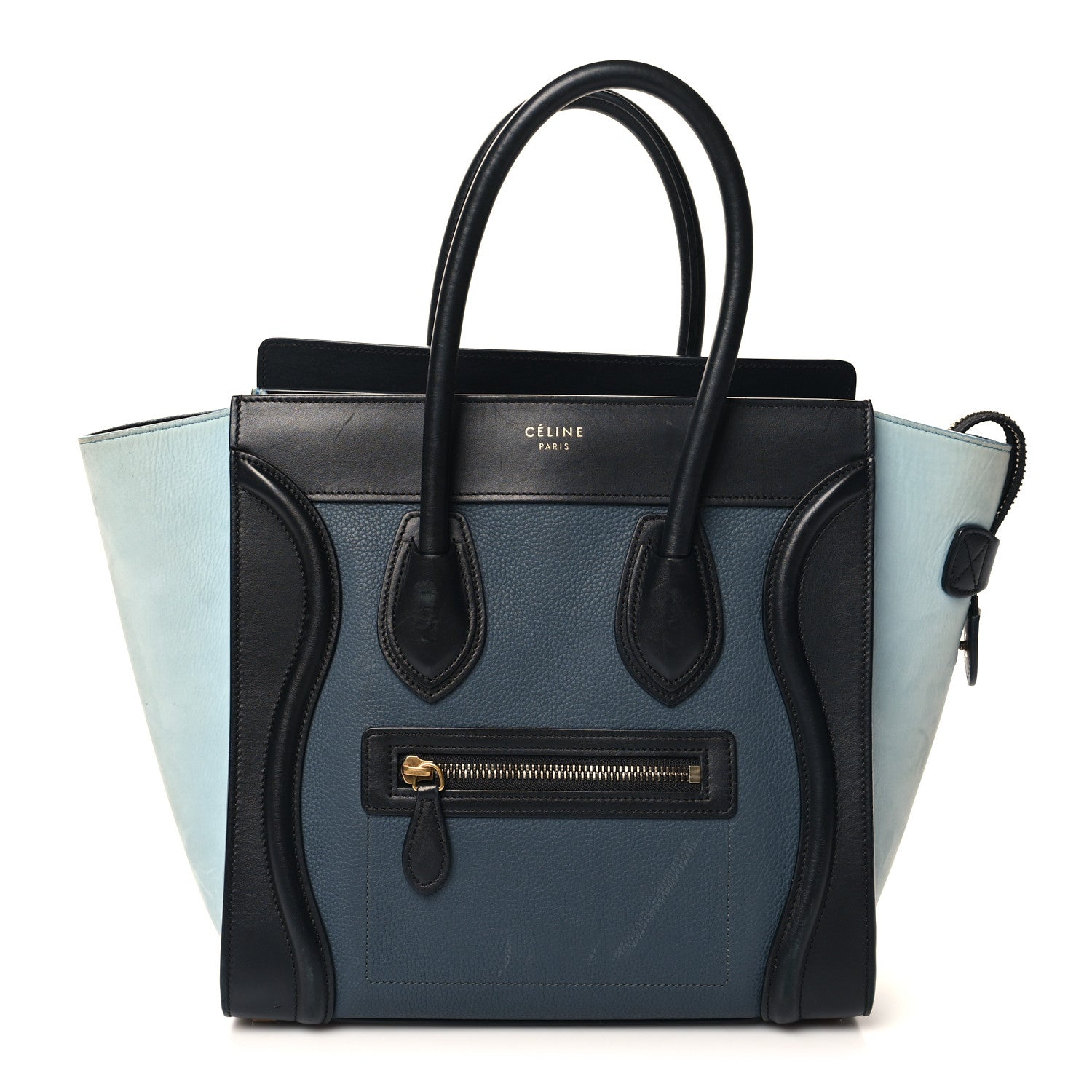 Celine Drummed Calfskin Suede Tri-color Micro Luggage Multicolor 1 of 13
