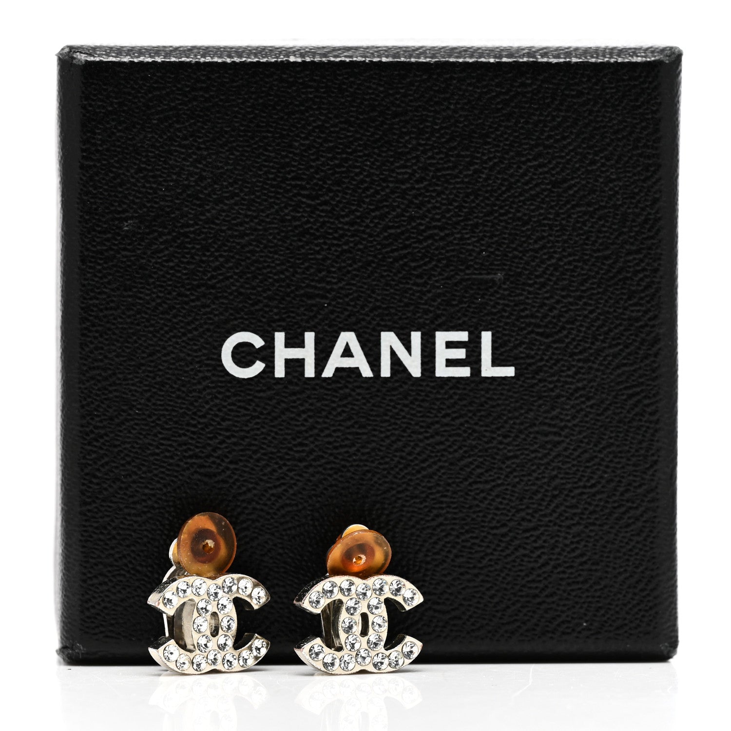 Chanel Crystal Mini CC Earrings Silver 3 of 5