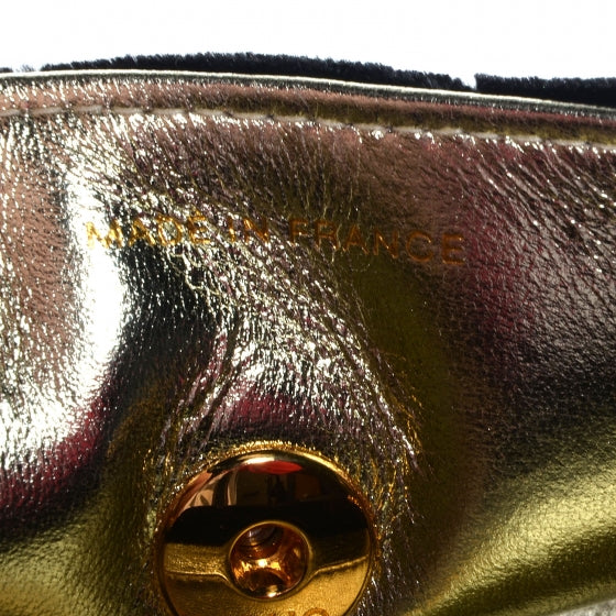Velvet Flap Shoulder Bag Black