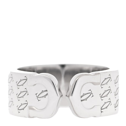 Cartier 18K White Gold C De Cartier Christmas Ring 51 5.75 1 of 6