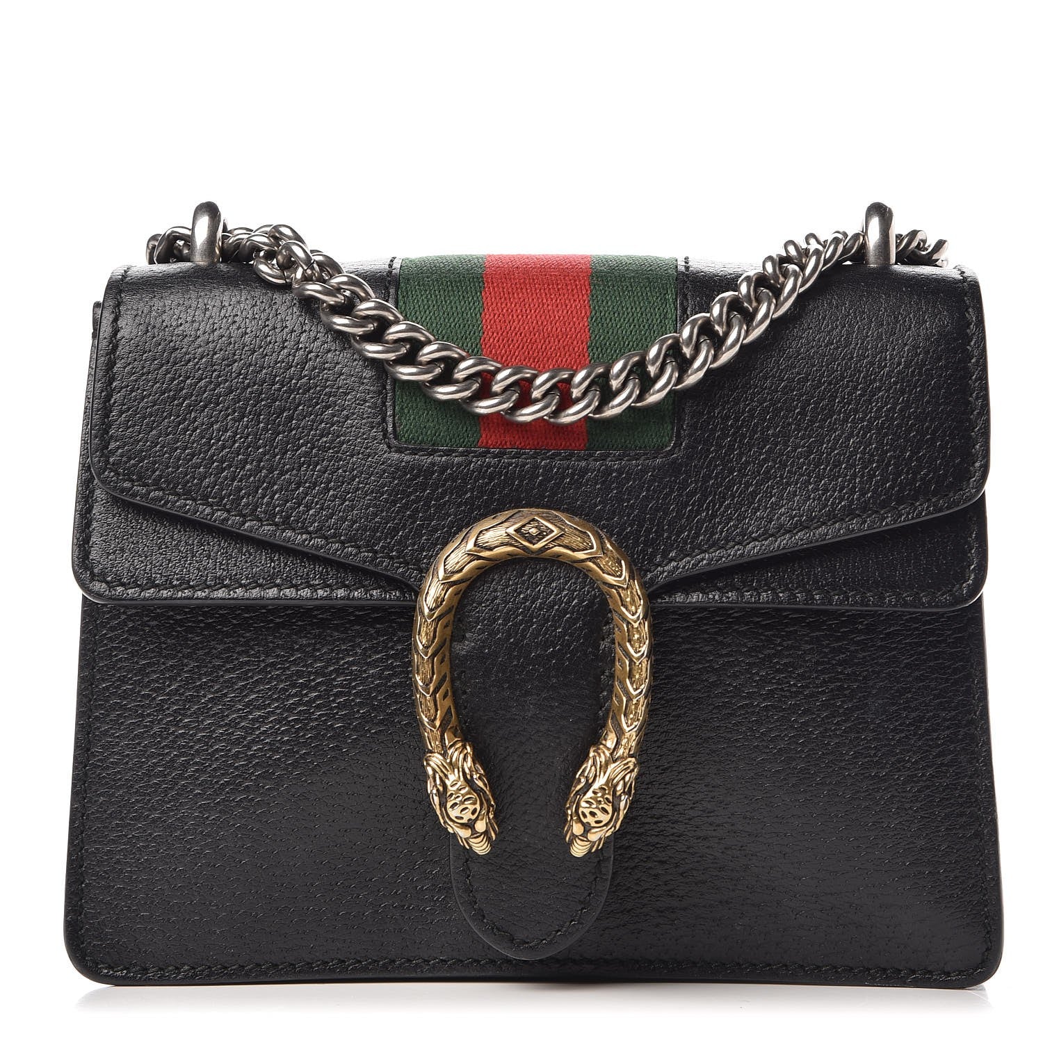 Gucci Calfskin Web Mini Dionysus Shoulder Bag Black 1 of 13