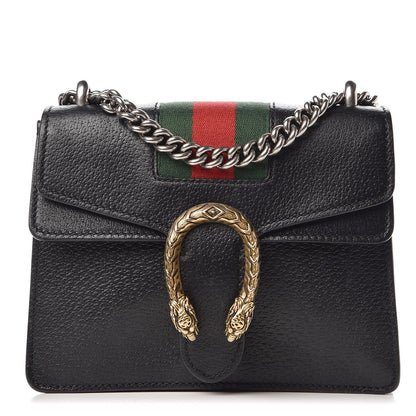 Gucci Calfskin Web Mini Dionysus Shoulder Bag Black 1 of 13