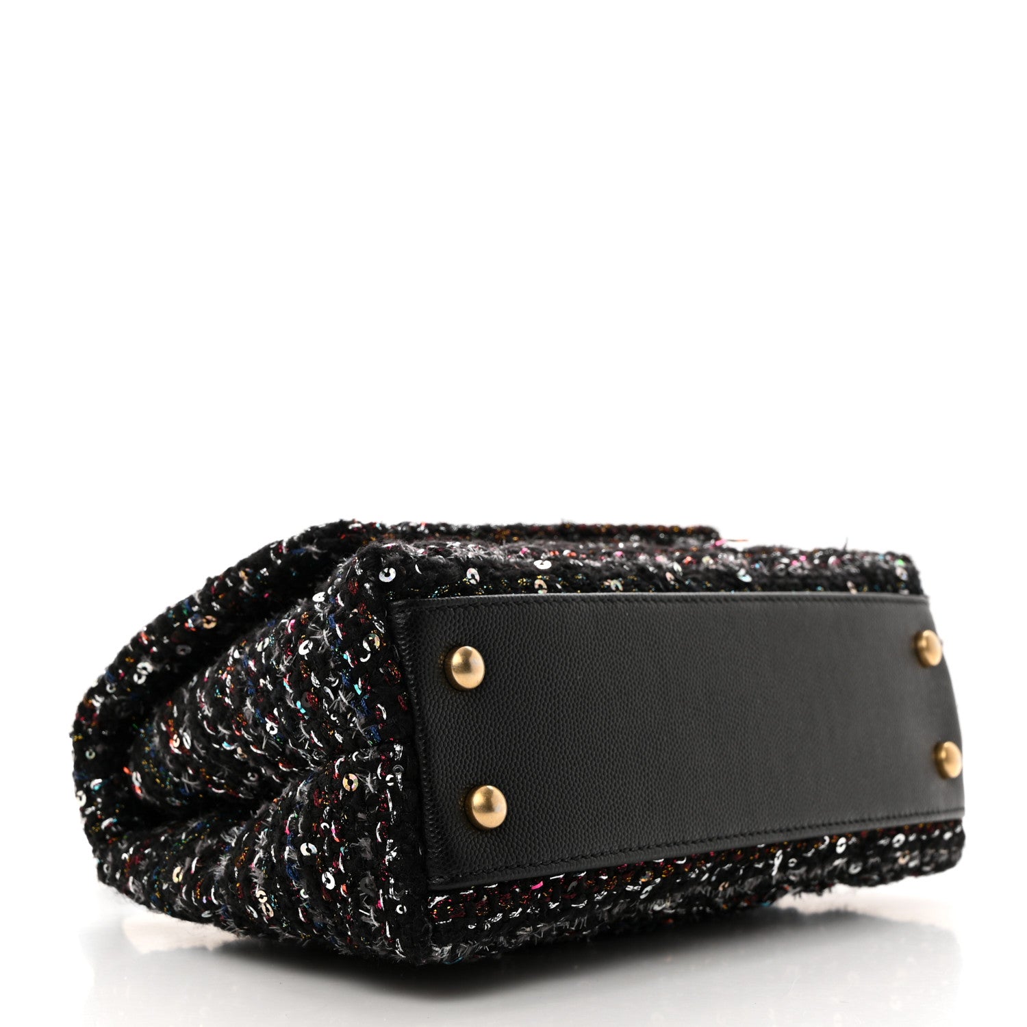 Chanel Tweed Sequin Mini Coco Handle Flap Black 4 of 10