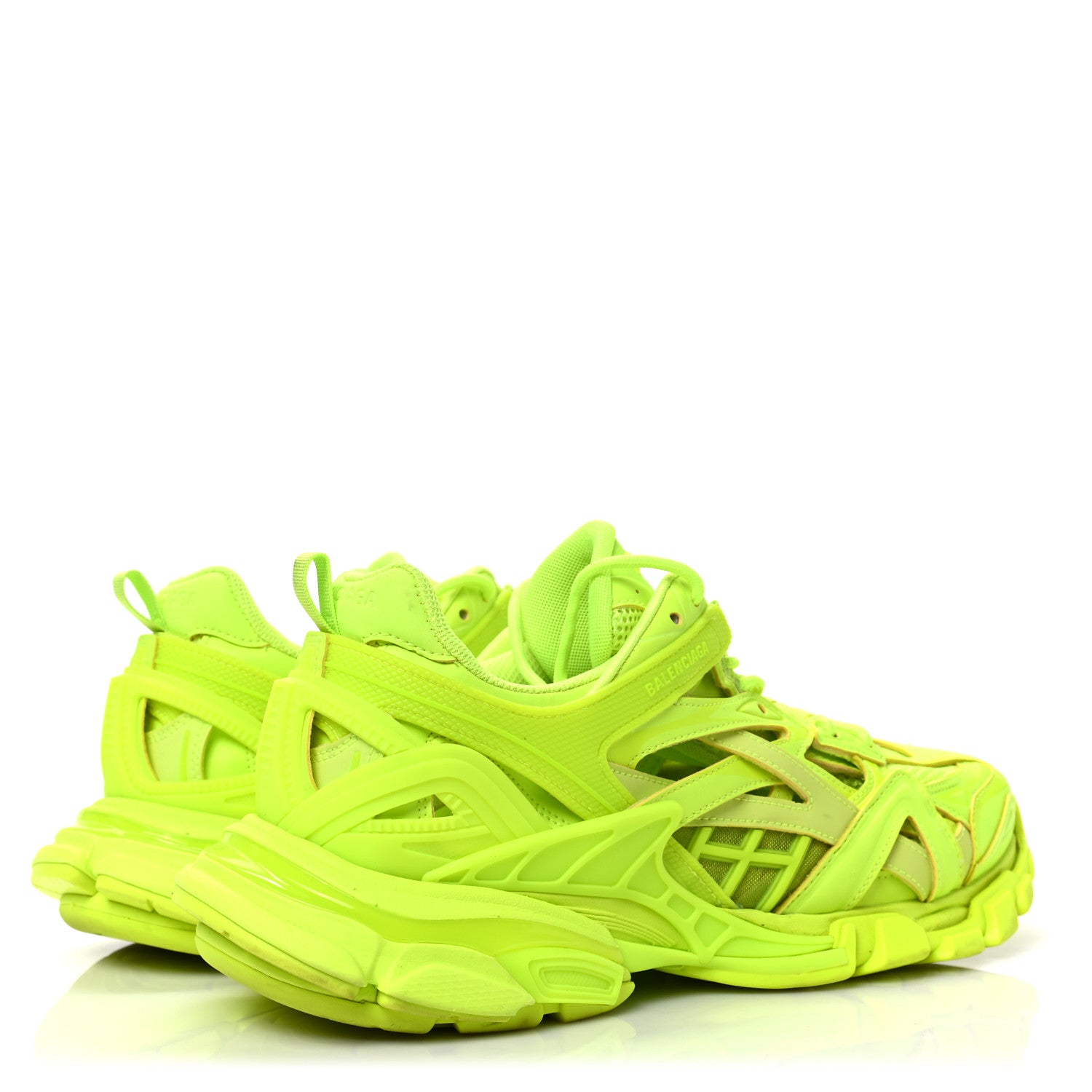 Balenciaga Rubber Mesh Monocolor Mens Track.2 Open Sneakers 43 Fluo Yellow 4 of 6