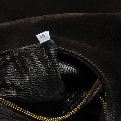 Prada Suede Hobo Moro Brown 6 of 8