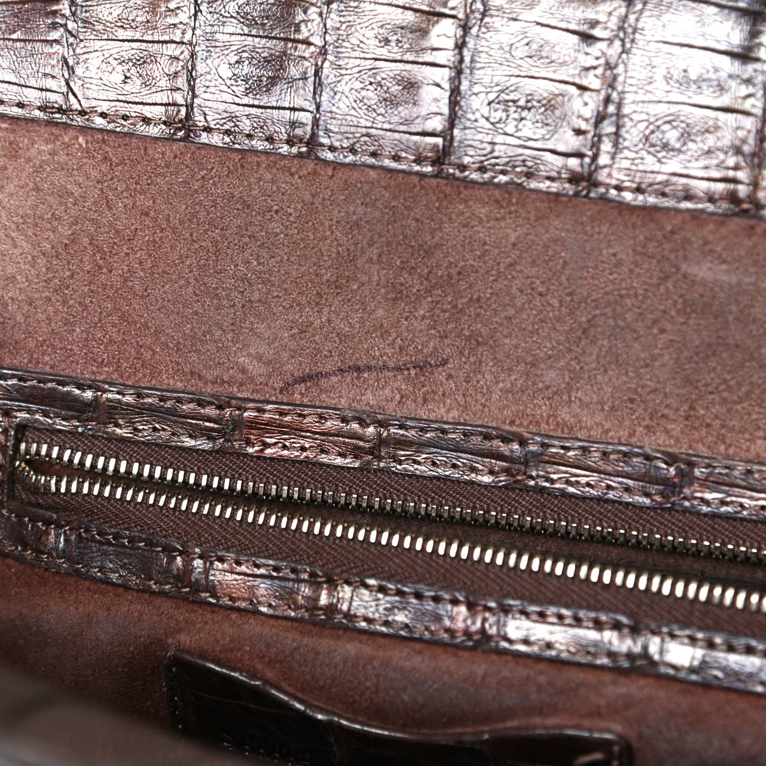 Nancy Gonzalez Crocodile Top Handle Satchel Brown 12 of 16