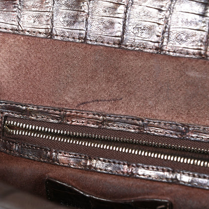 Nancy Gonzalez Crocodile Top Handle Satchel Brown 12 of 16