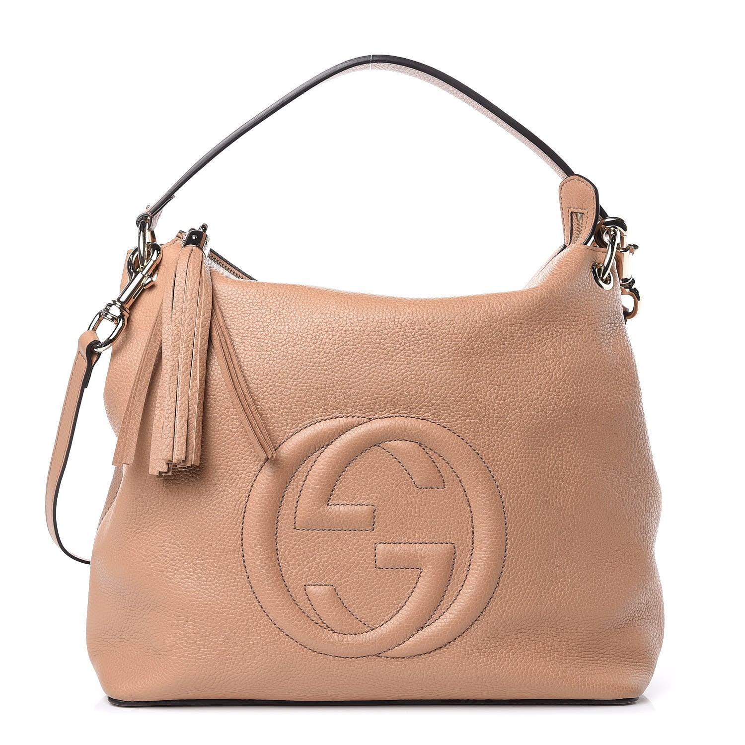 Gucci Pebbled Calfskin Large Soho Hobo Camelia 1 of 11