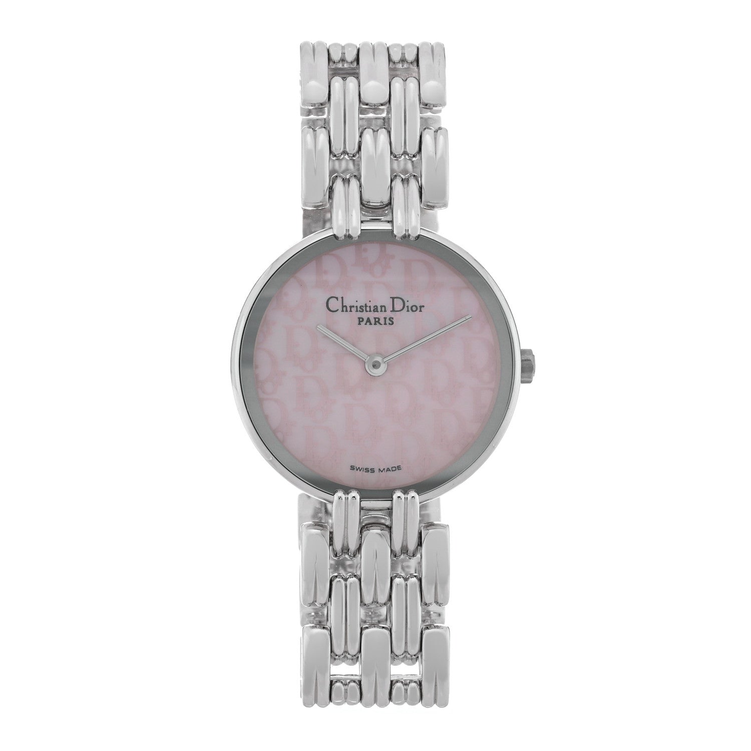 Christian Dior Stainless Steel Pink Mother of Pearl 25mm Bagheera Quartz Watch 1 of 4