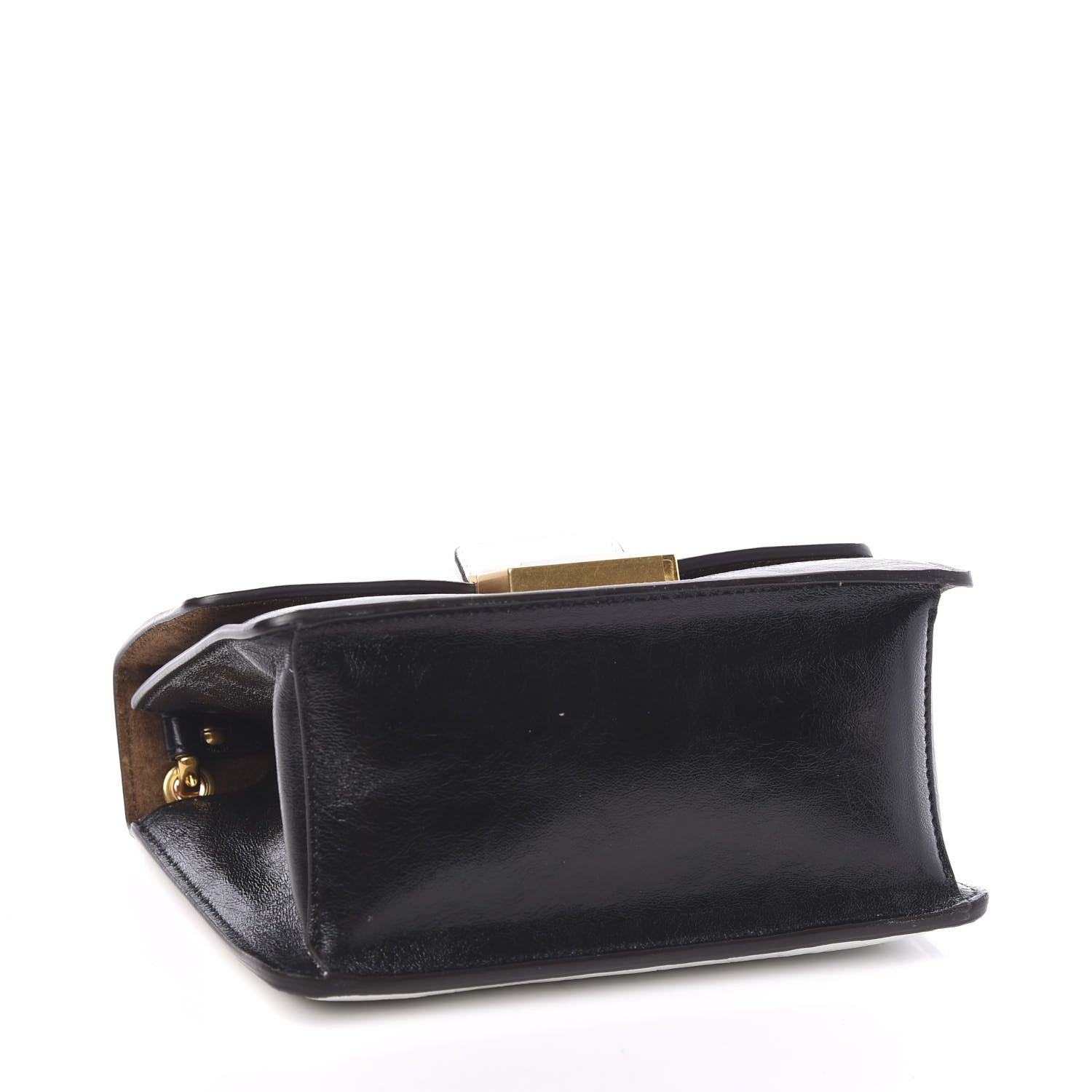 Fendi Agnello Old Shine Chamois Embossed Small Kan U Shoulder Bag Black Rovere Multicolor 3 of 8