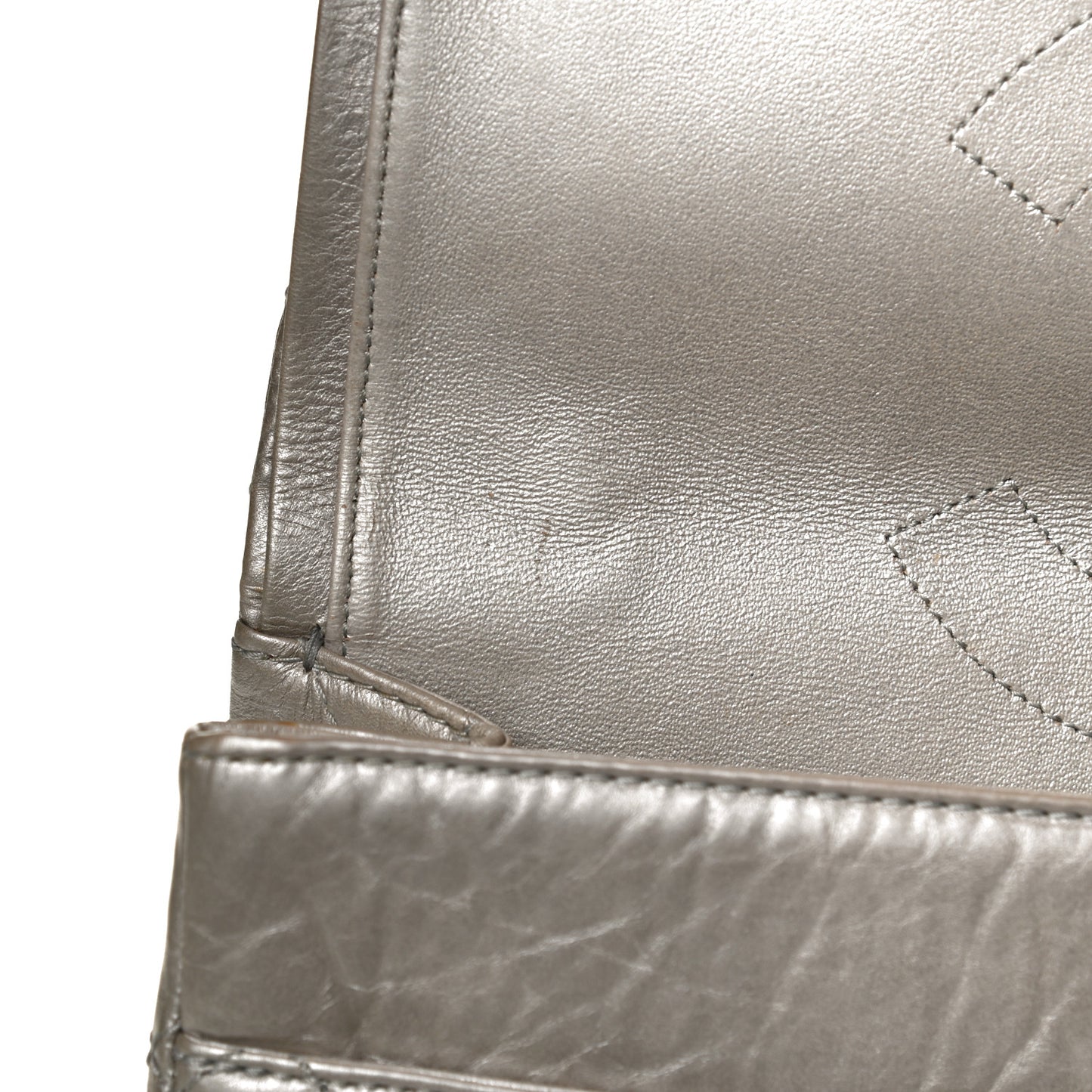 Metallic Aged Calfskin Quilted 2.55 Reissue 227 Flap Grey