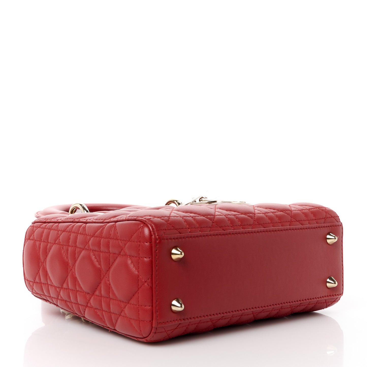 Lambskin Cannage Small Lucky Badges My Lady Dior Red