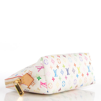 Louis Vuitton Monogram Multicolor Cosmetic Pouch White Litchi 4 of 7