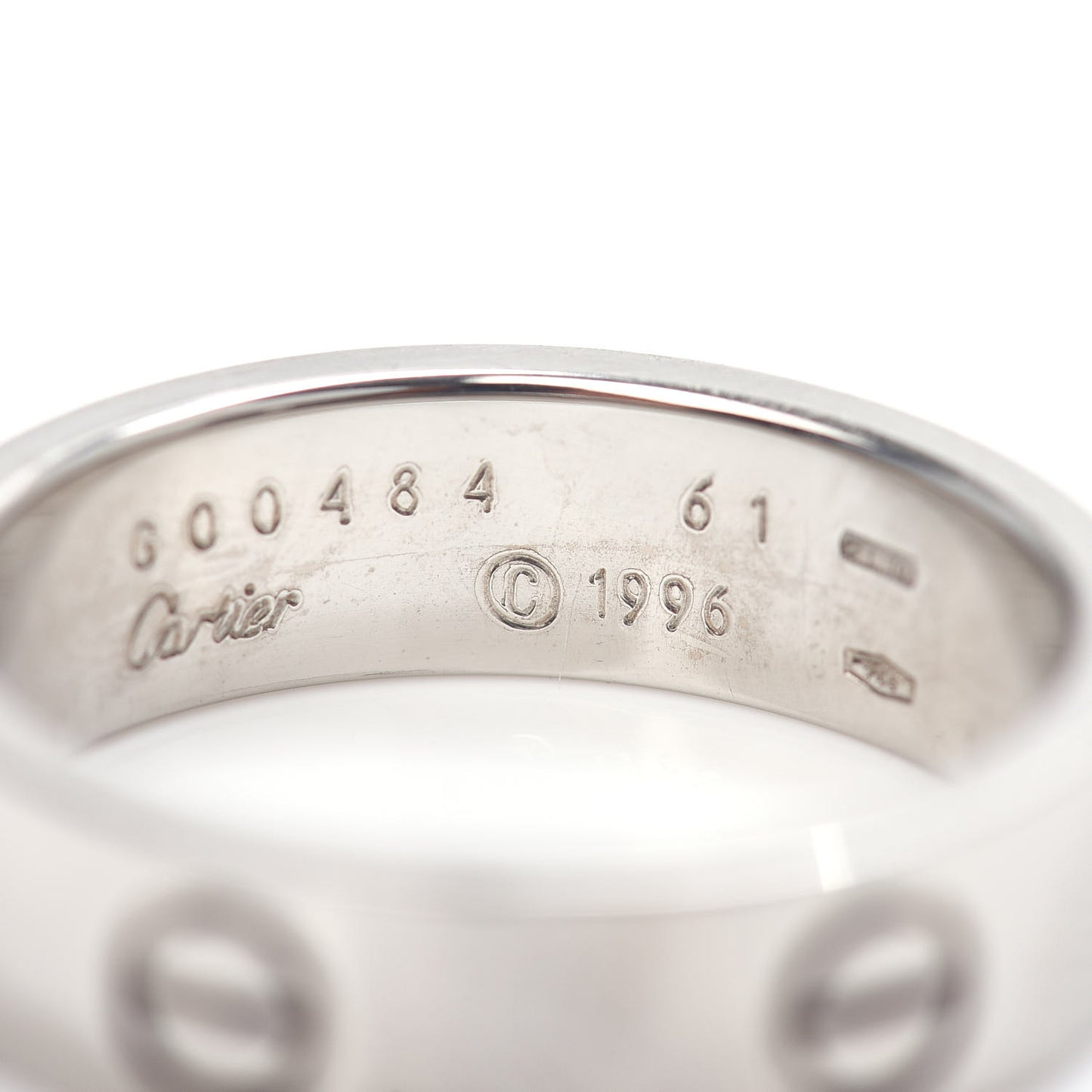 18K White Gold 5.5mm LOVE Ring 61 9.5