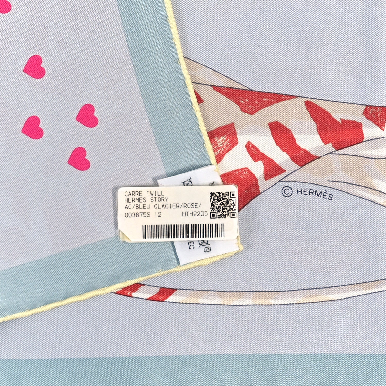 Hermes Silk Story 90 Scarf Bleu Glacier Rose Multicolor 3 of 3