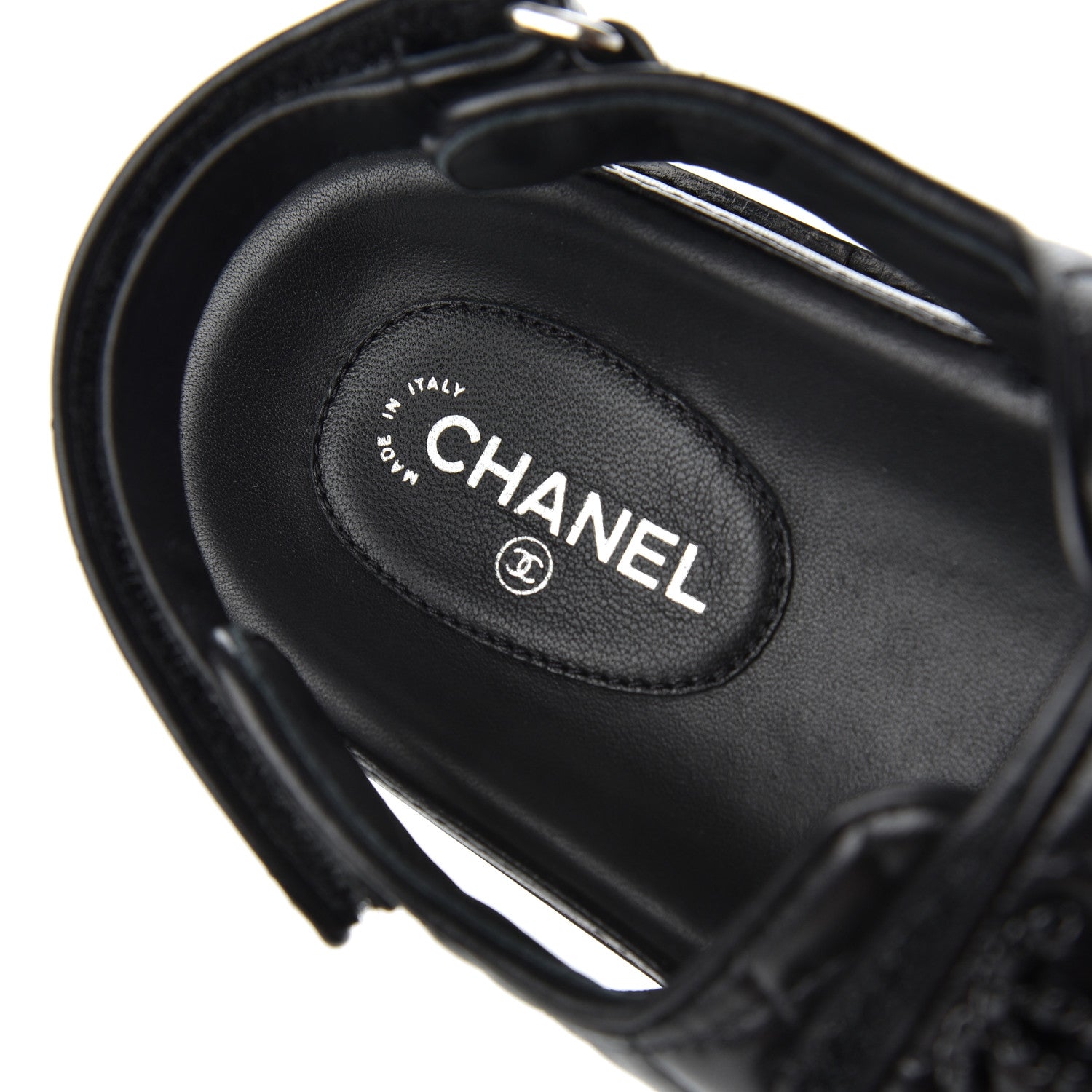 Chanel Lambskin Velcro Dad Sandals 41 Black 6 of 9