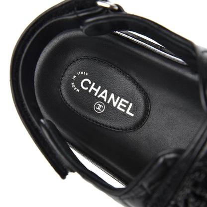 Chanel Lambskin Velcro Dad Sandals 41 Black 6 of 9
