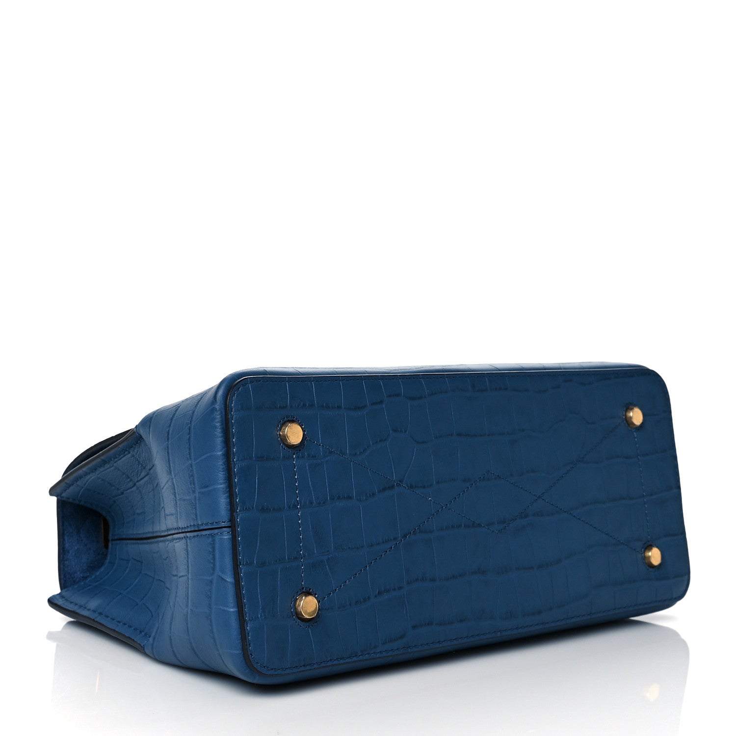 Mulberry Shiny Croc Calfskin Embossed Micro Seaton Blue 3 of 8