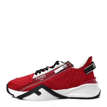 Fendi Nylon Lycra FF Mens Fendi Flow Low Top Sneakers 8 Rosso Tobacco Black 1 of 9
