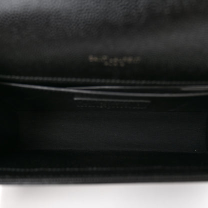 Saint Laurent Grain De Poudre Small Monogram Monochrome Kate Satchel Black 5 of 11