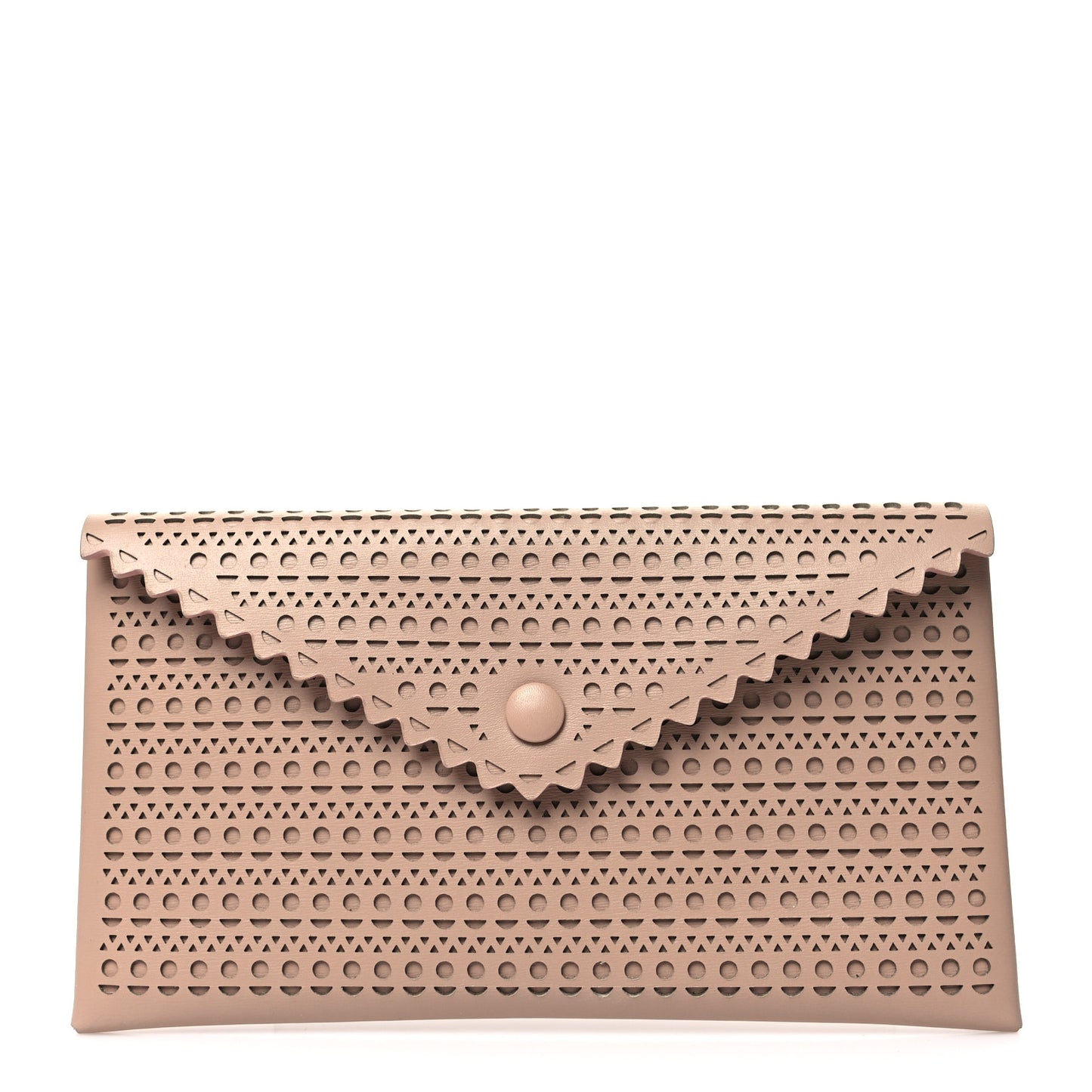 Calfskin Laser Cut Clutch Sable