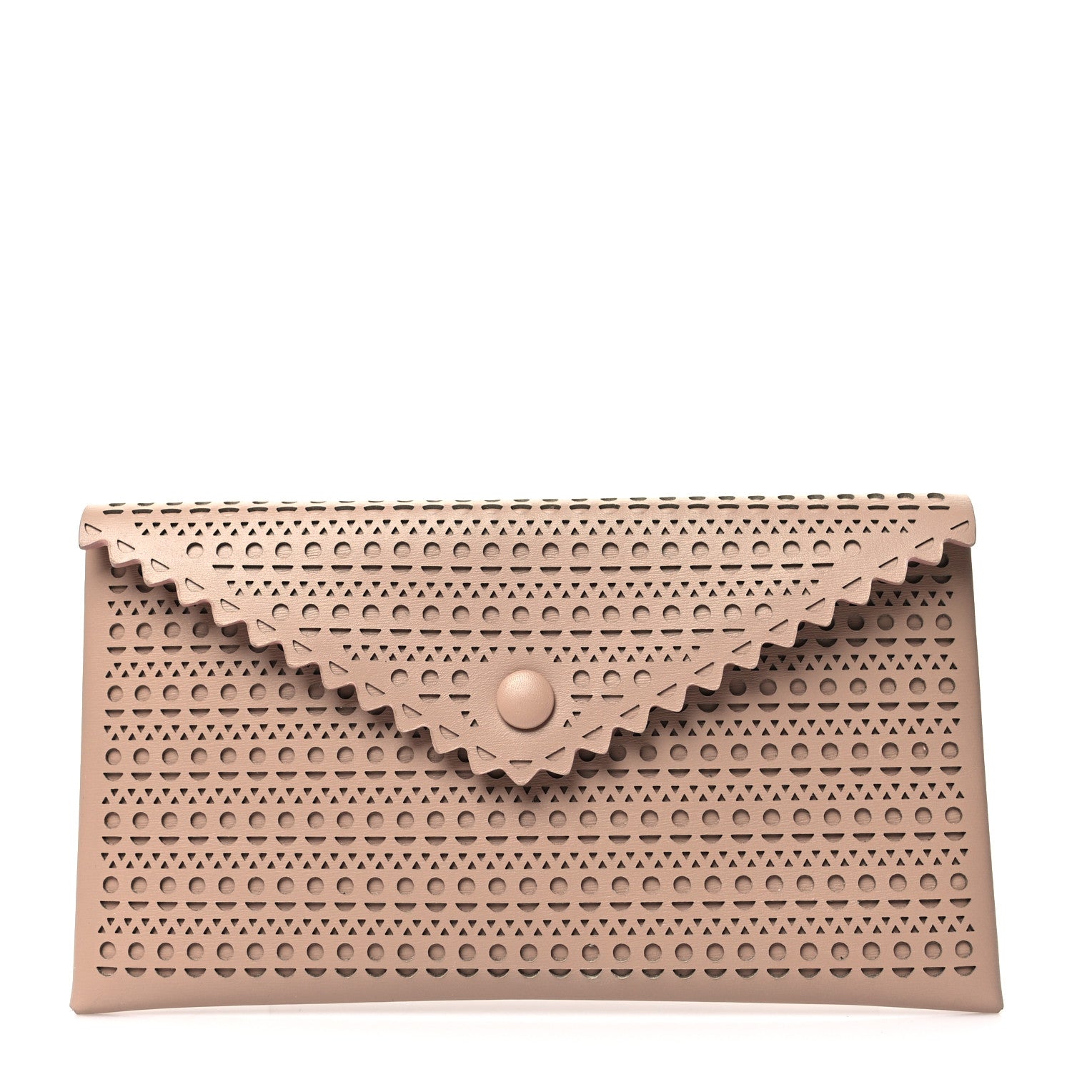 Alaia Calfskin Laser Cut Clutch Sable 1 of 10
