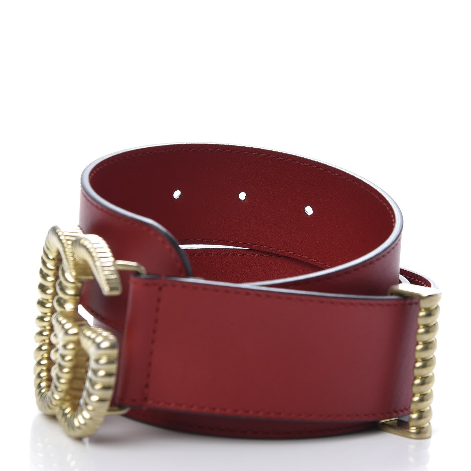 Gucci Moon Calfskin Torchon Double G 40mm Belt 90 36 Hibiscus Red 5 of 6