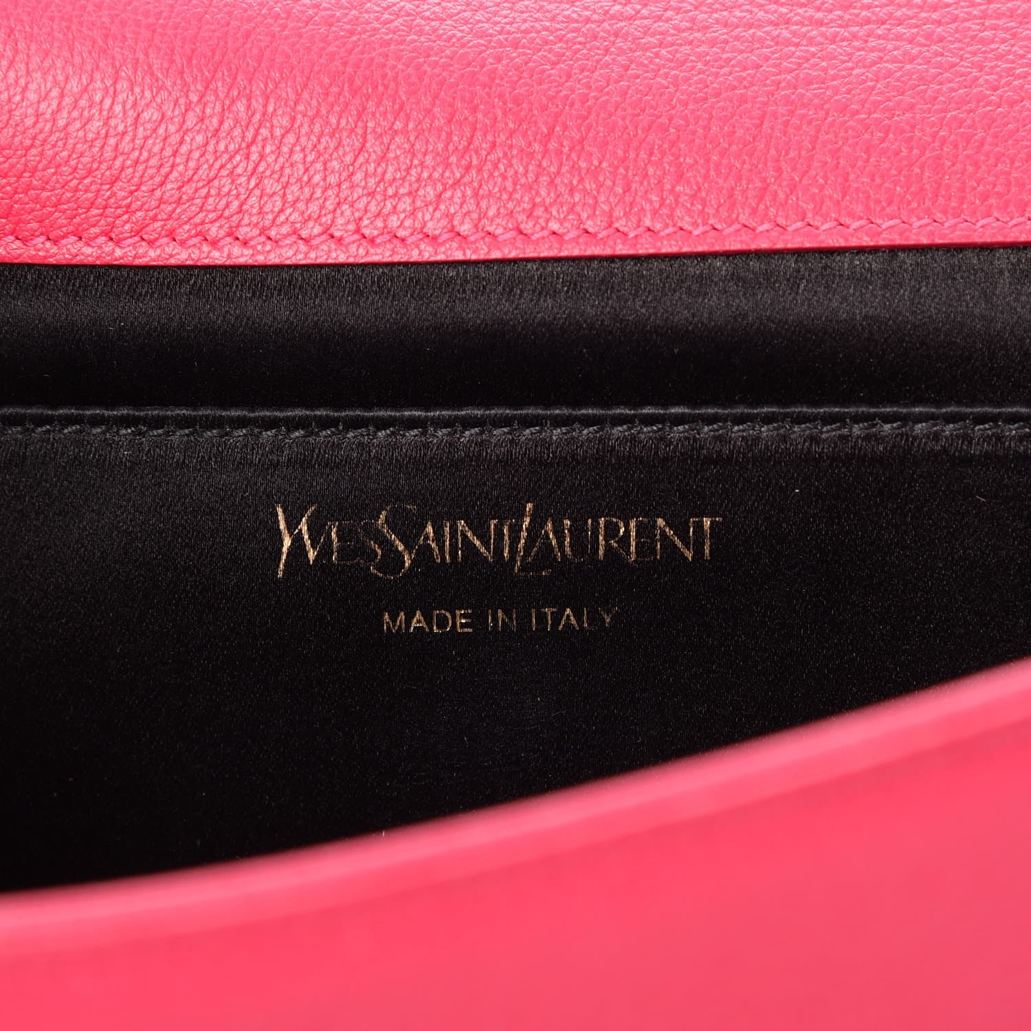 Saint Laurent Calfskin Large Belle De Jour Clutch Lipstick Fuchsia 6 of 9
