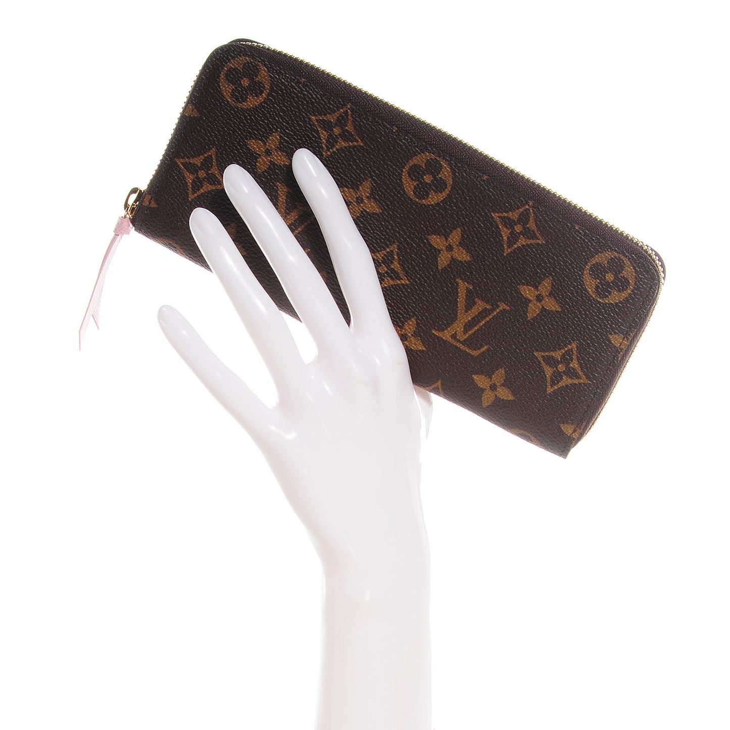 Monogram Clemence Wallet Rose Ballerine