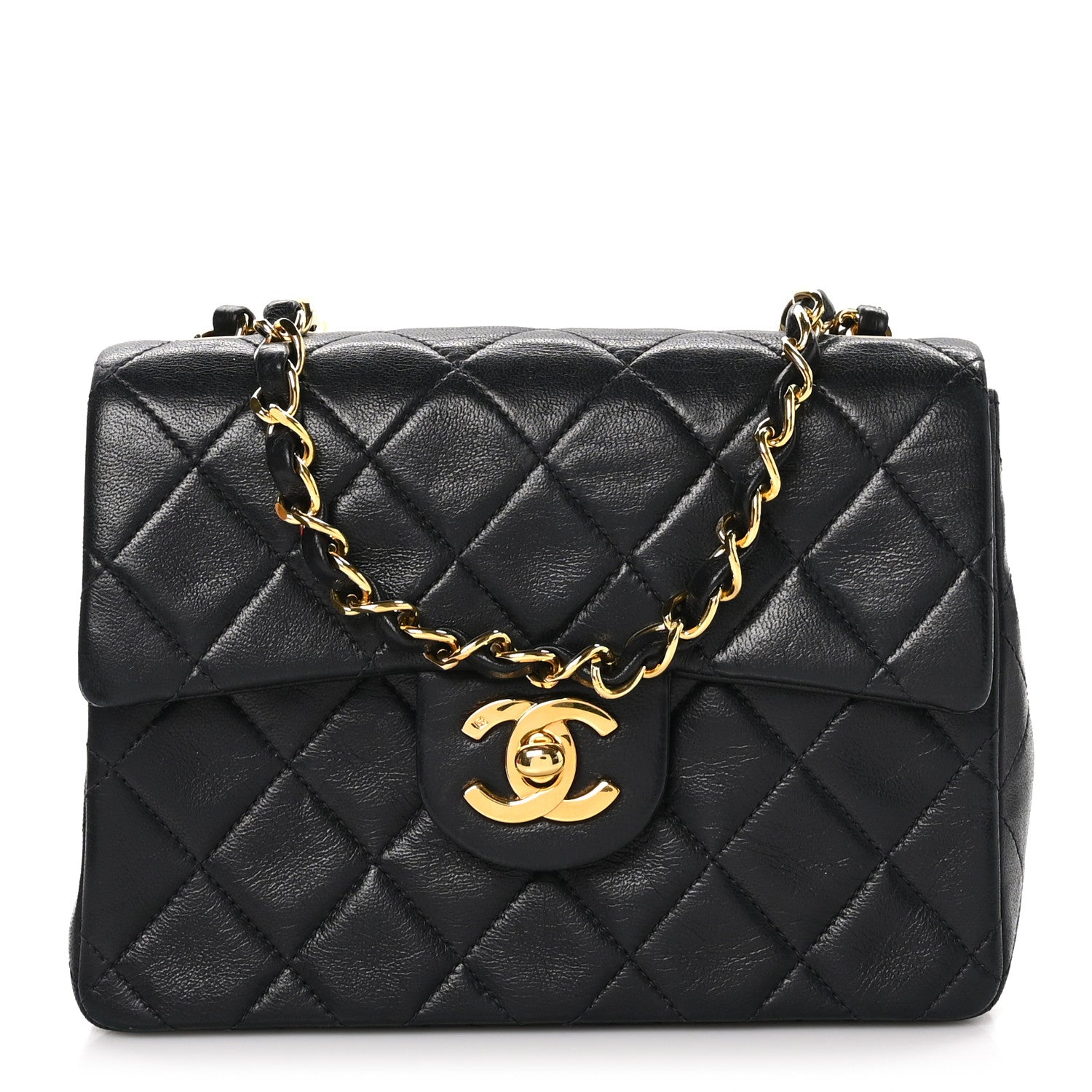 Chanel Lambskin Quilted Mini Square Flap Black 1 of 10