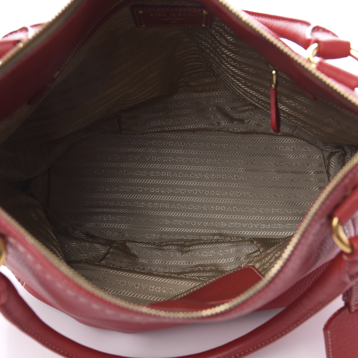 Prada Vitello Daino Satchel Fuoco 5 of 10