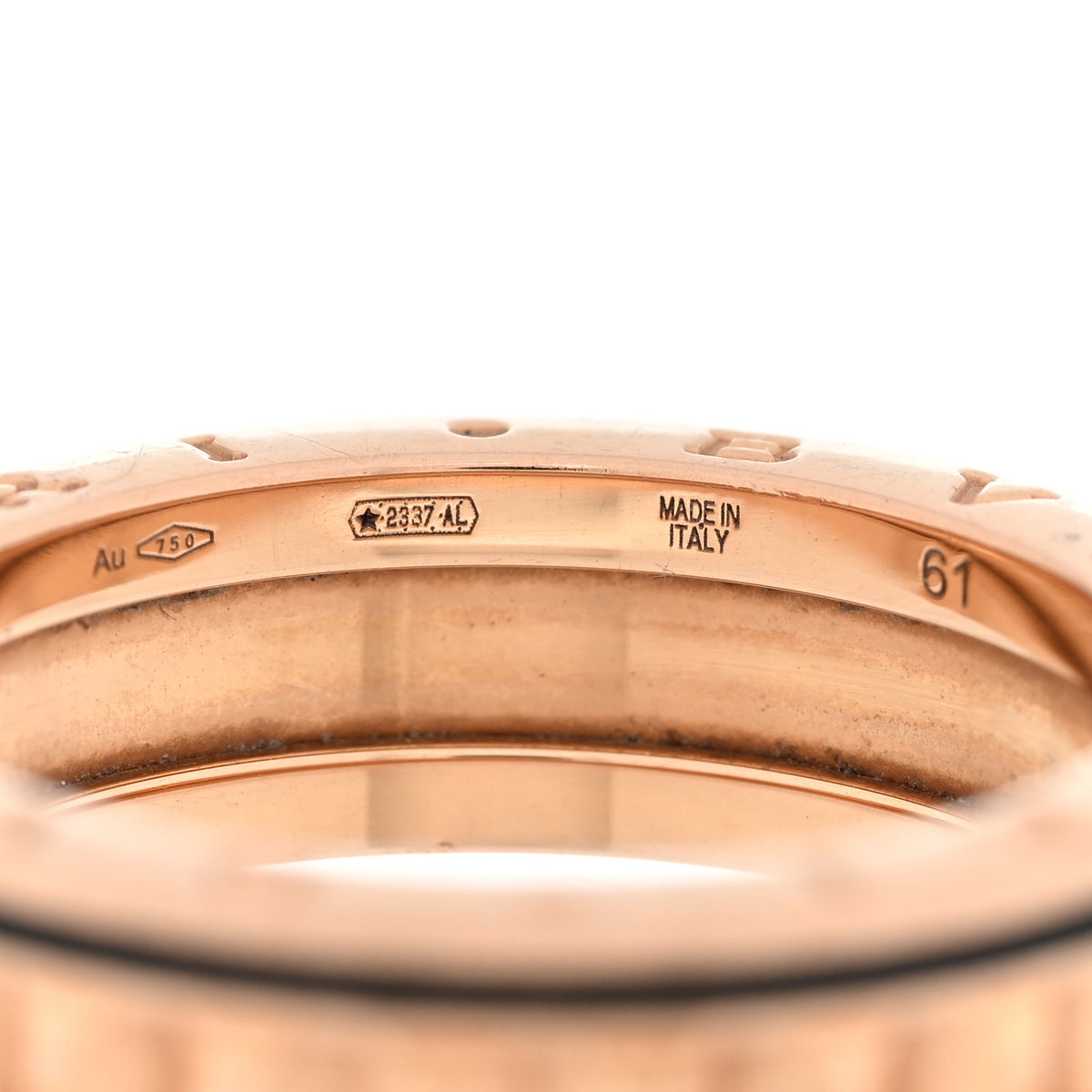 Bulgari 18K Rose Gold Black Ceramic B.Zero1 Rock One-Band Ring 61 9.5 4 of 6