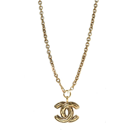 Chanel Quilted Large CC Long Chain Necklace Gold 1 of 23