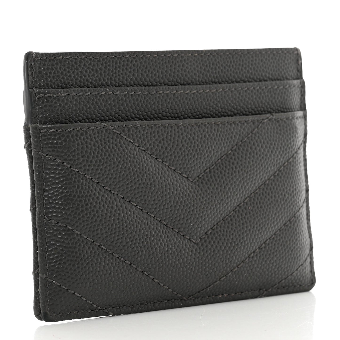 Grain De Poudre Matelasse Chevron Monogram Credit Card Case Storm