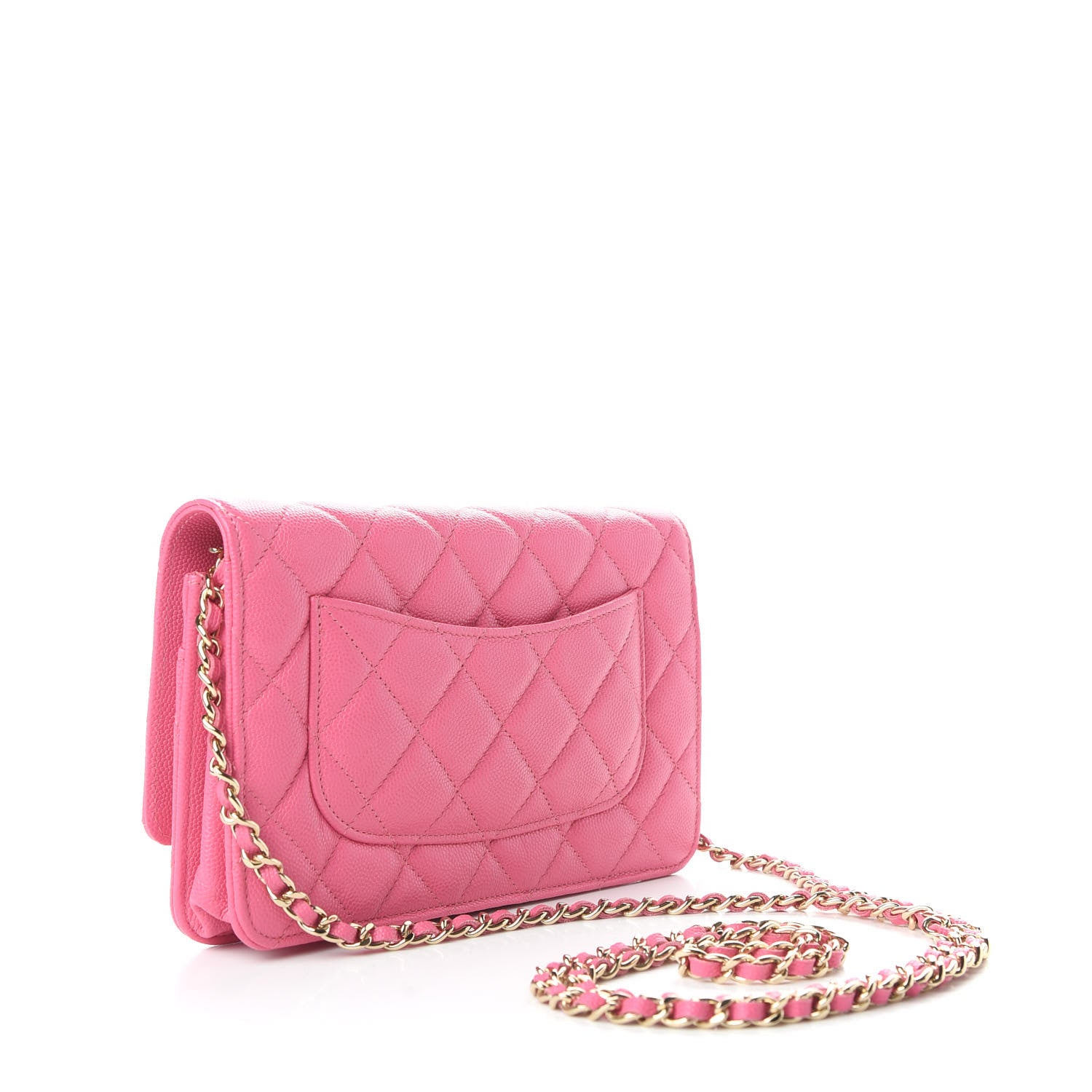 Chanel Caviar Quilted Wallet on Chain WOC Pink 3 of 10