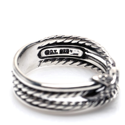 David Yurman Sterling Silver Diamond X Crossover Ring 54 6.75 4 of 4