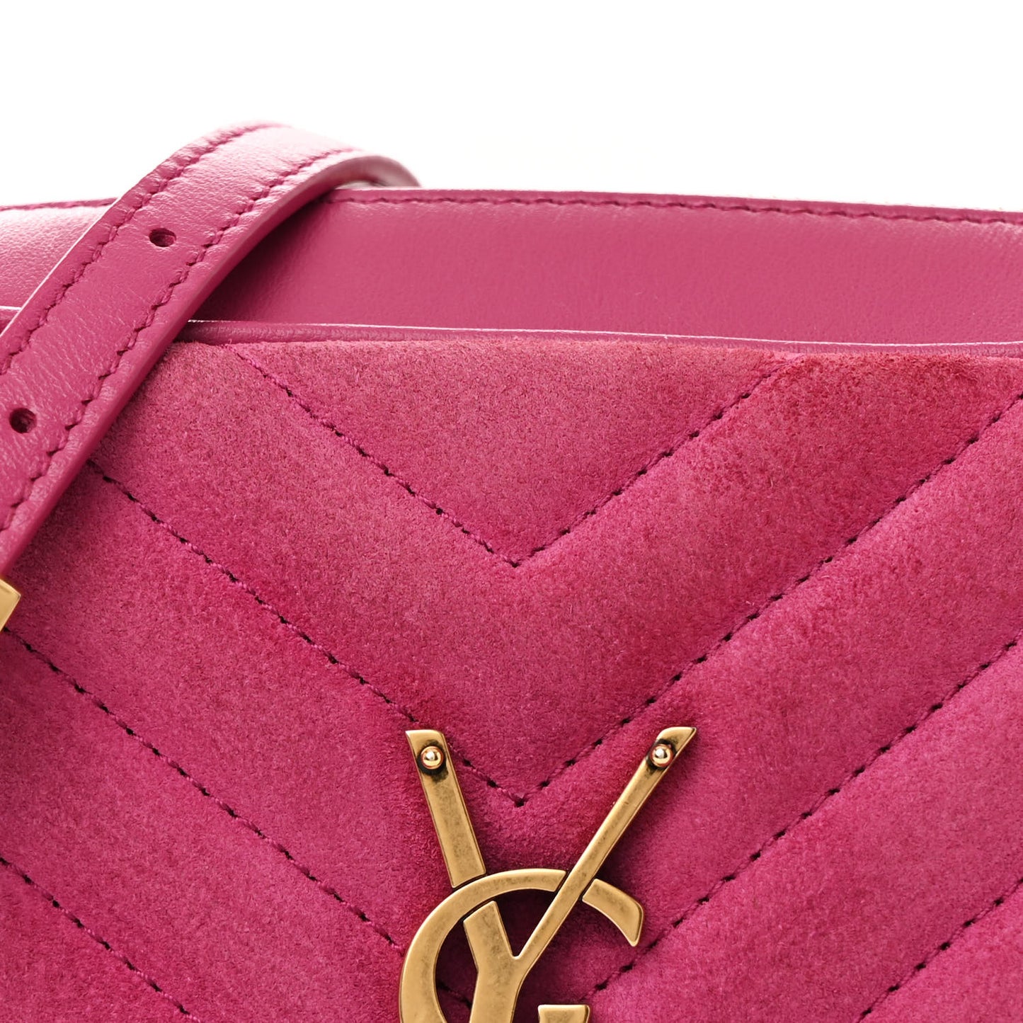 Suede Matelasse Monogram Lou Camera Bag Rose
