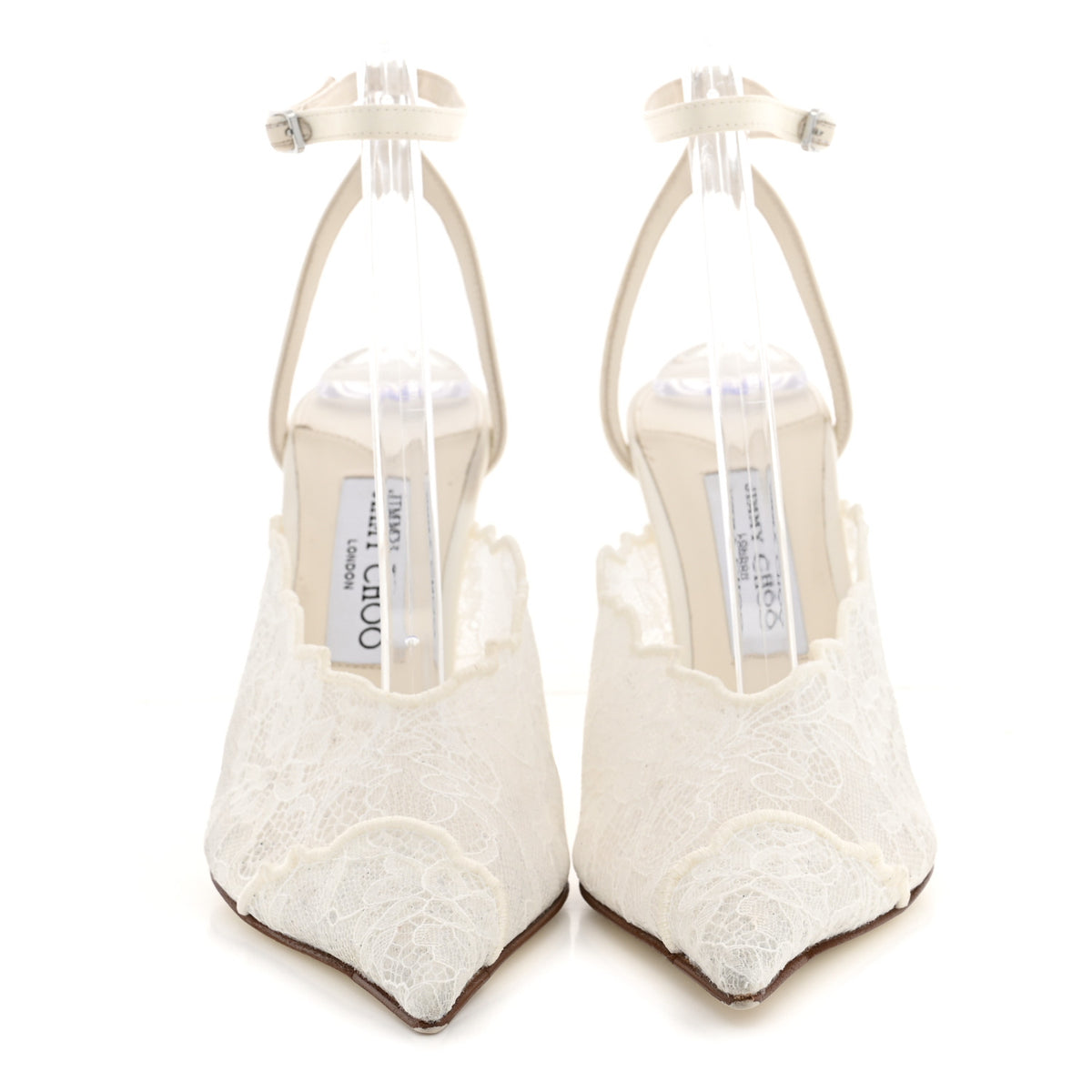 Jimmy Choo Satin Lace Faiz 100 Pumps 38 Ivory 3 of 12