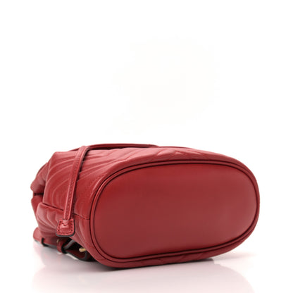 Gucci Calfskin Matelasse GG Marmont Flap Backpack Hibiscus Red 3 of 9