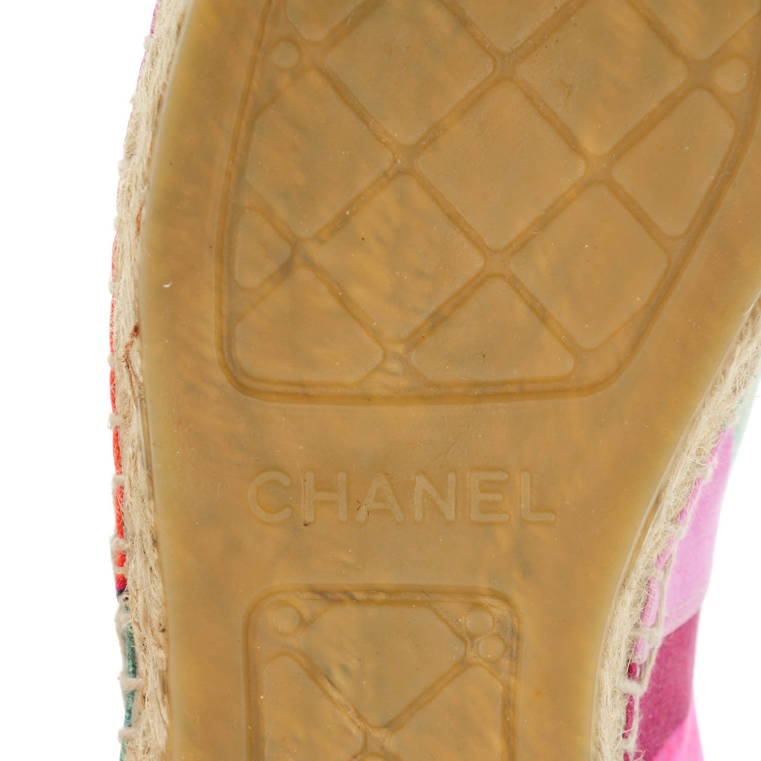 Chanel Patent Fabric Striped CC Espadrilles 35 Multicolor Black 7 of 9