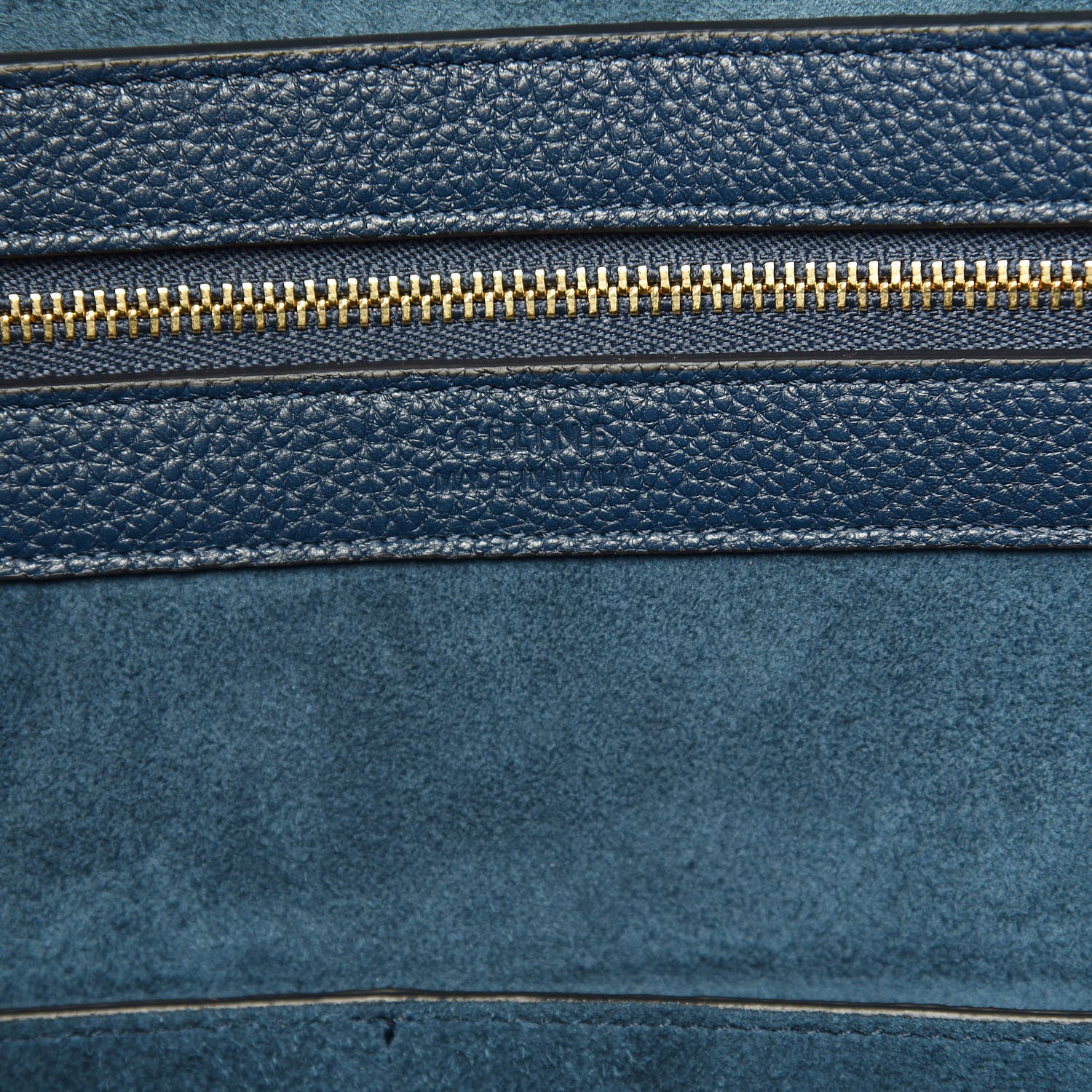 Celine Soft Grained Calfskin Small Belt Cabas Abyss Blue 7 of 10