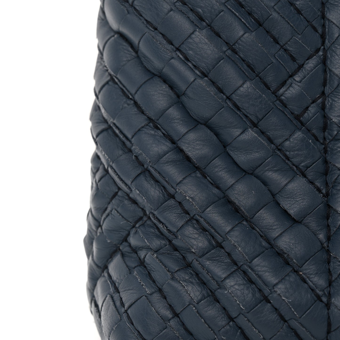 Lambskin Intrecciato Boutis Medium Tote Dark Denim