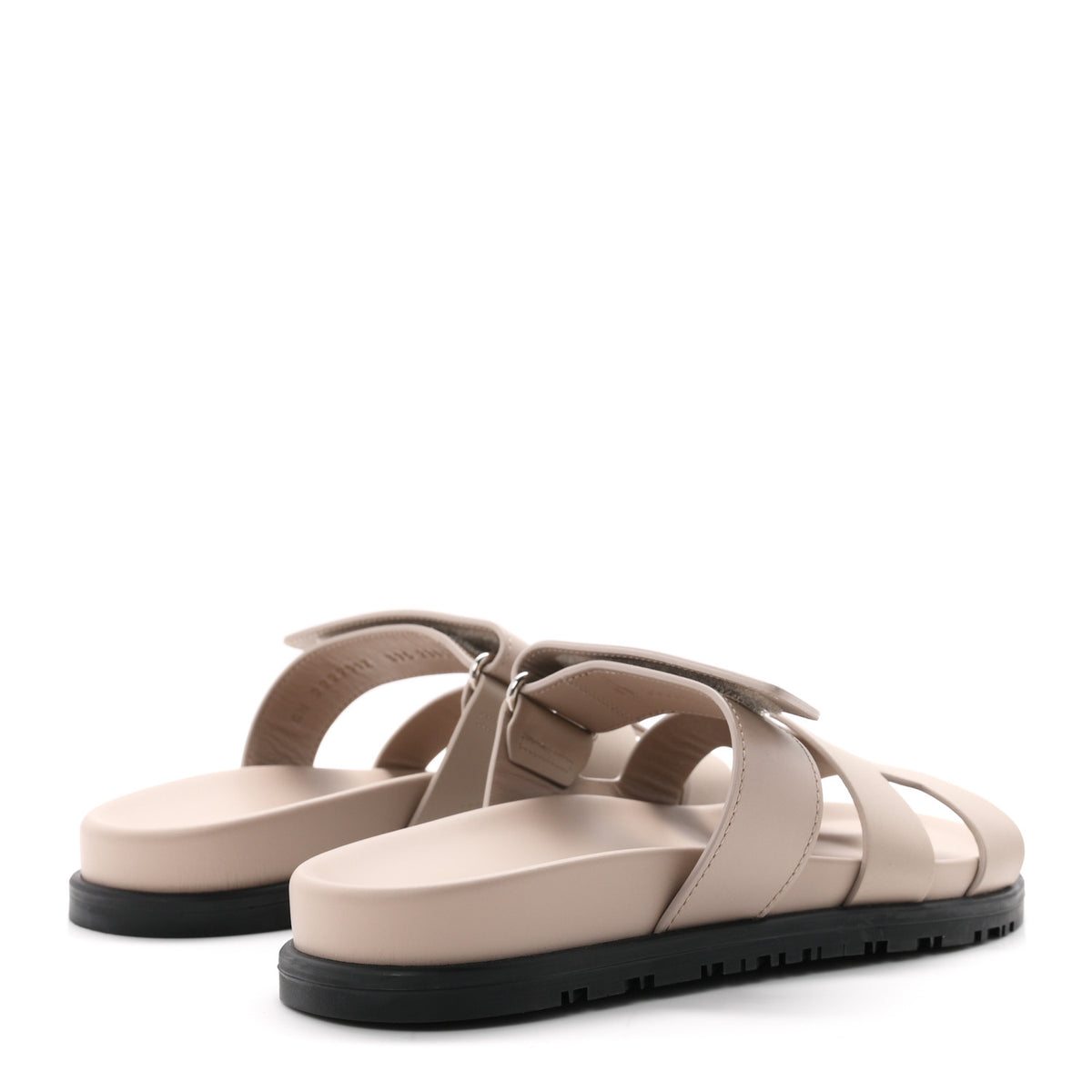 Hermes Calfskin Womens Chypre Sandals 37.5 Beige Mastic 5 of 9