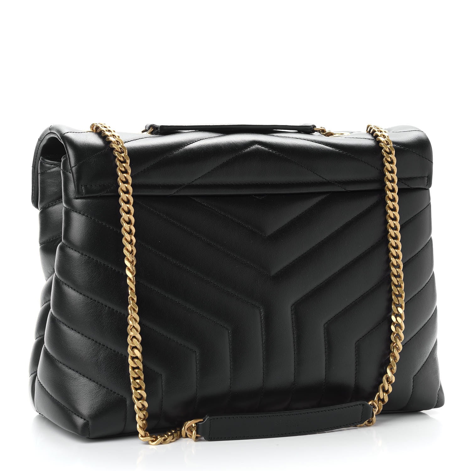 Saint Laurent Calfskin Y Quilted Monogram Medium Loulou Chain Satchel Black 3 of 8
