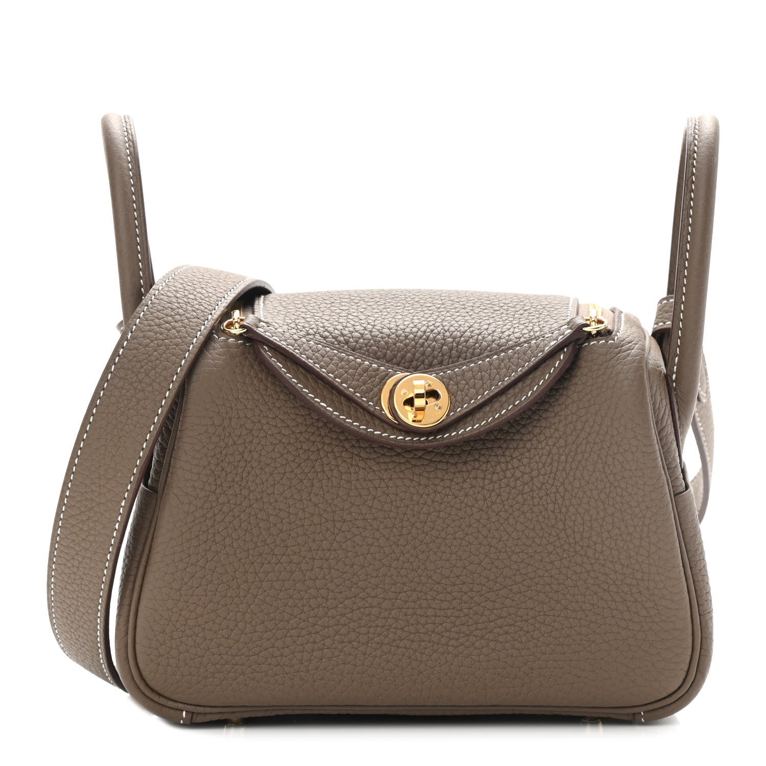 Hermes Taurillon Clemence Mini Lindy 20 Etoupe 1 of 11